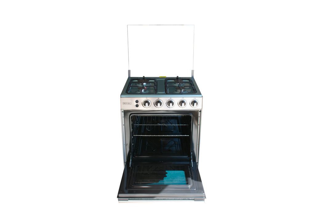 ESTUFA A GAS 24” 4Q ACERO INOX MARCA ROYAL(REH60SMI)